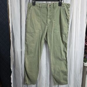 #168 Pistola Mara Green Cropped Utility Pants Patch Pocket Cargo